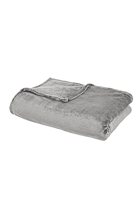 Plaid microplush gris L.150 x l.120 cm
