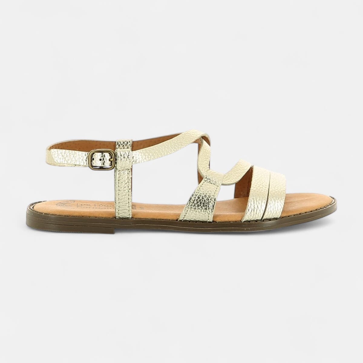 Nu-pieds Femme en cuir or