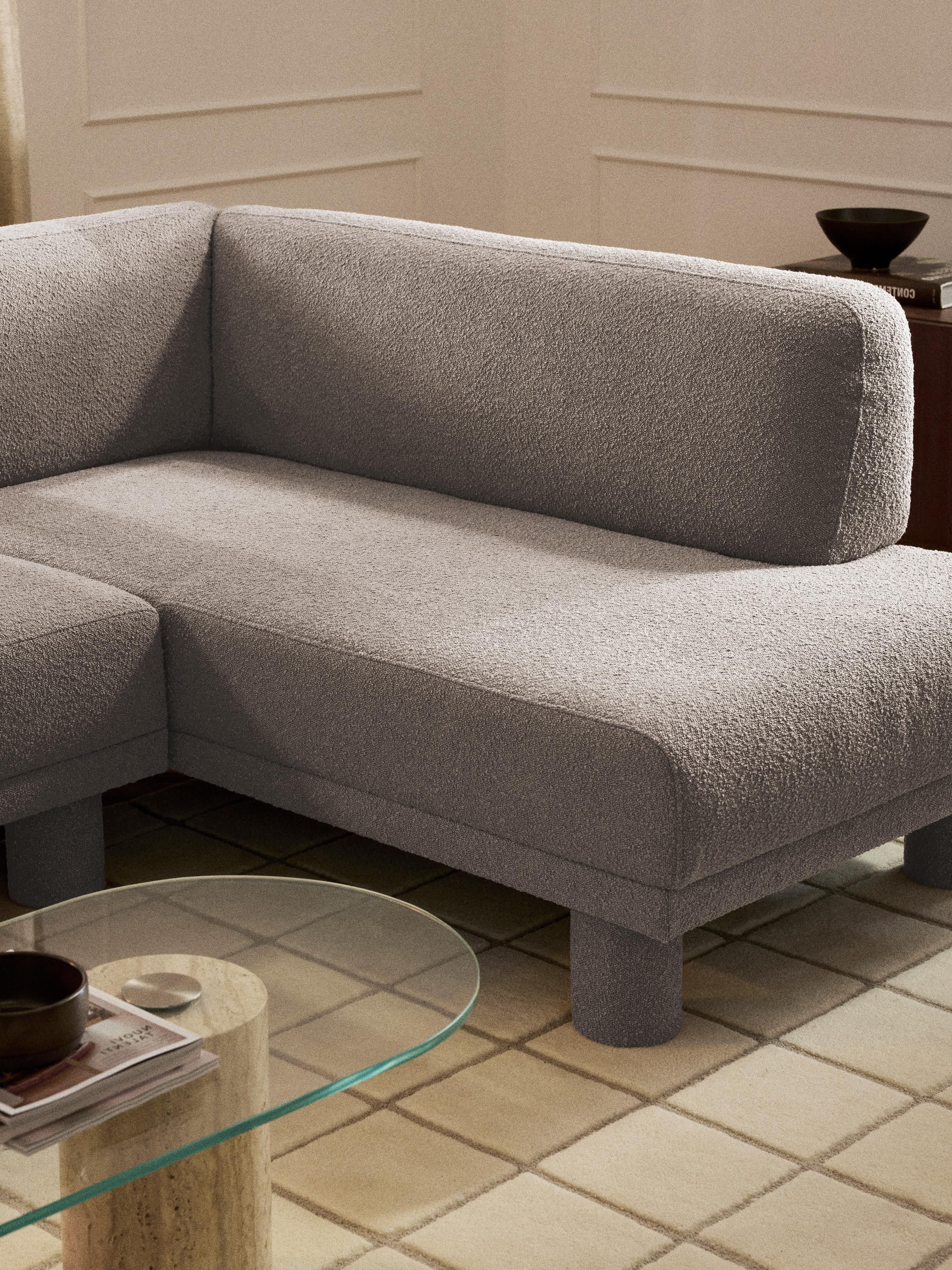 Bouclé hoekbank Lilo