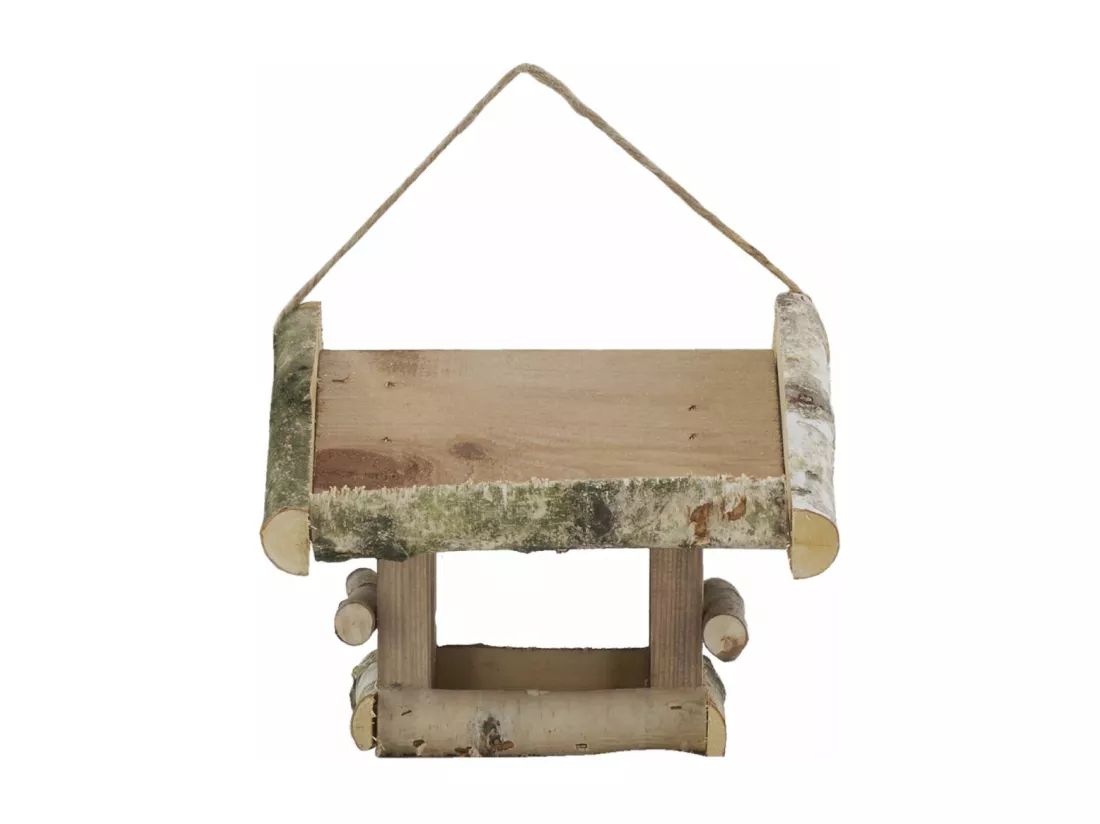 Mangeoire à oiseaux avec toit à planter