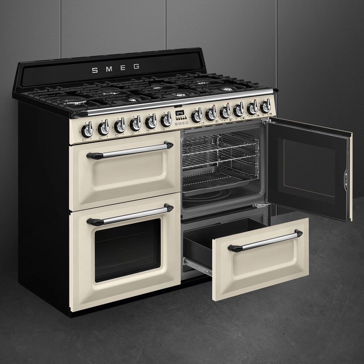 TR4110P1 Victoria gasskomfyr med 3 ovner 110 cm, creme