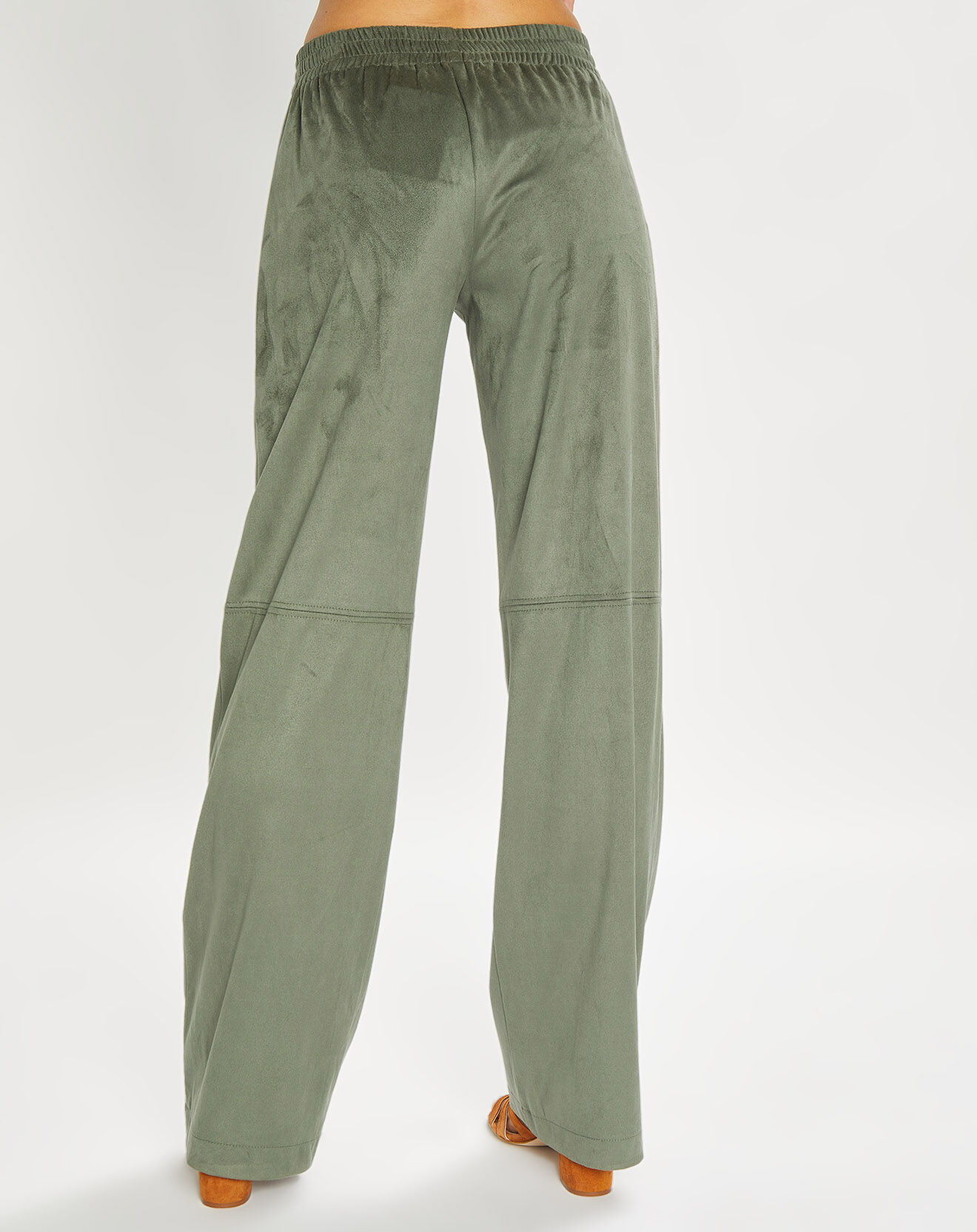 Lauren Vidal Pantalon en Suédine Lou kaki