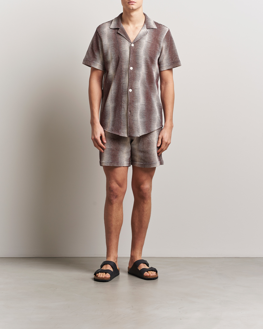 OAS Short Sleeve Cuba Net Shirt Merlot Echo