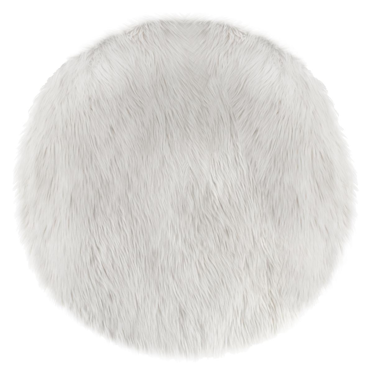 TAPIS FOURRURE ROND BLANC
