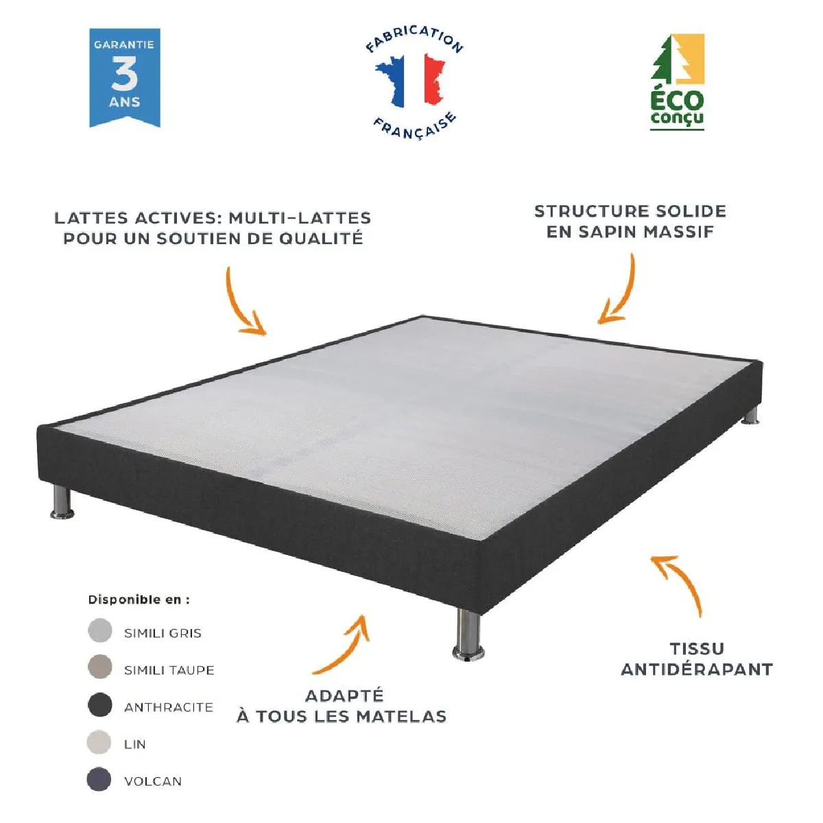 Ebac Montana Matelas + Sommier Tapissier Omega - 140x200 cm