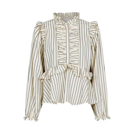 Neo Noir Hawaii Stripe Bluse, Creme, 34