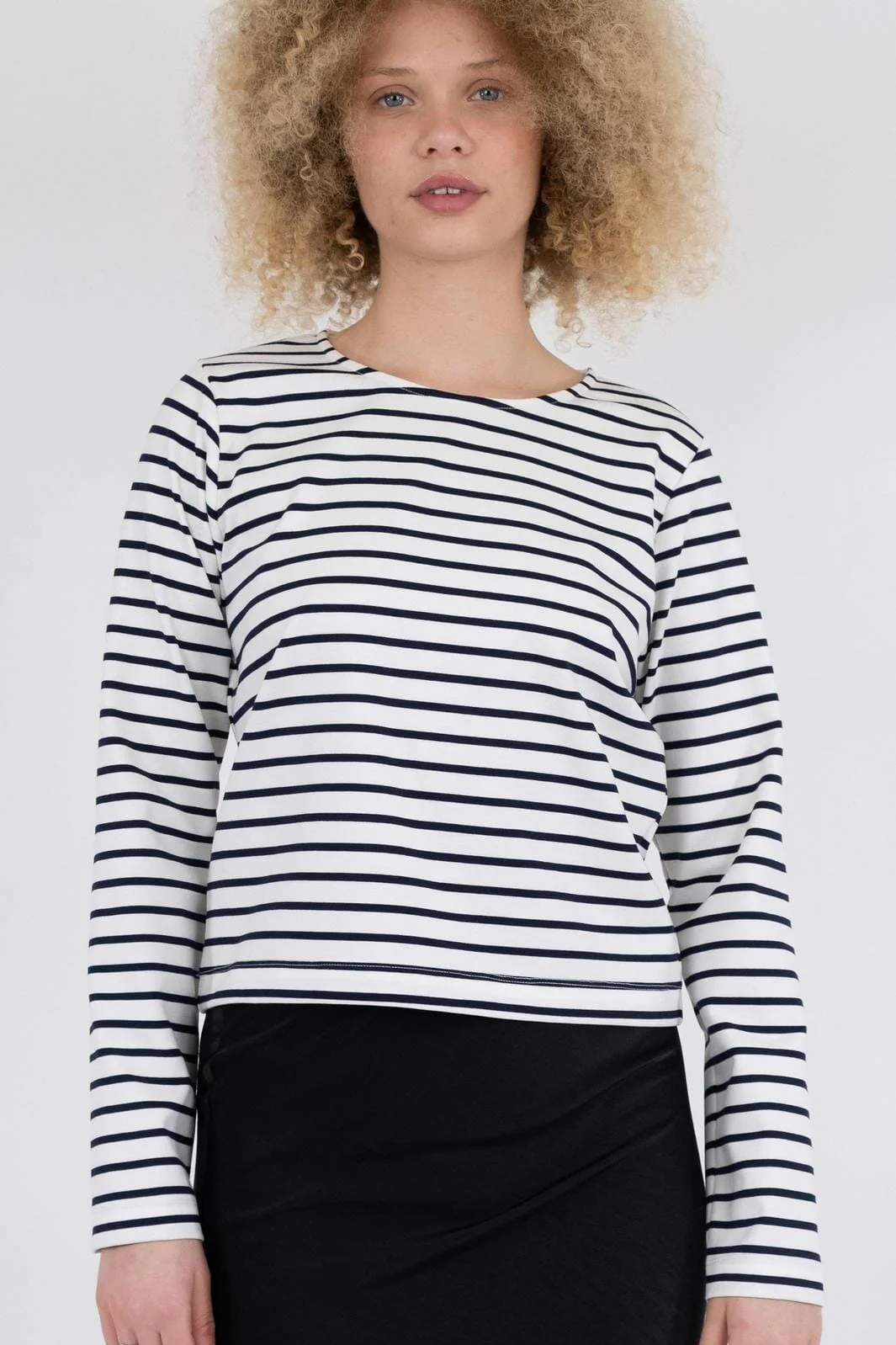 Neo Noir Claudio Stripe Blouse navy