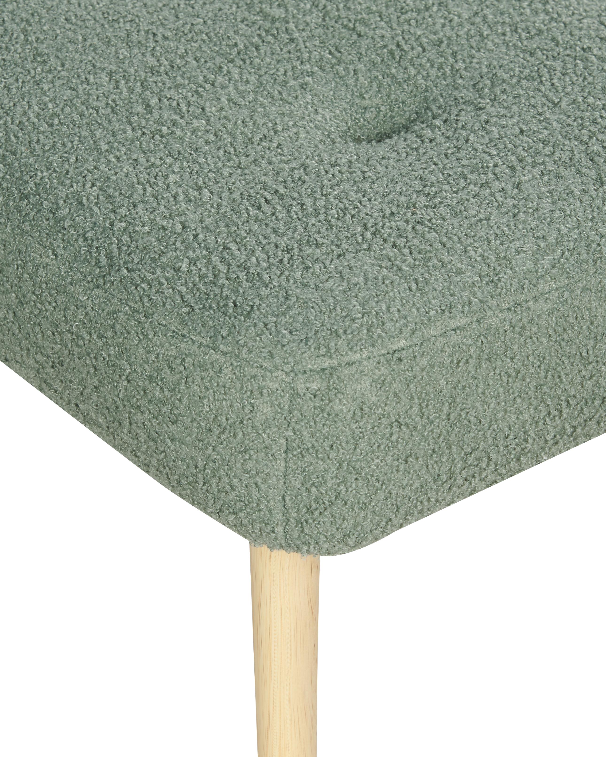 Oorfauteuil VEJLE met voetenbank Bouclé Lichtgroen