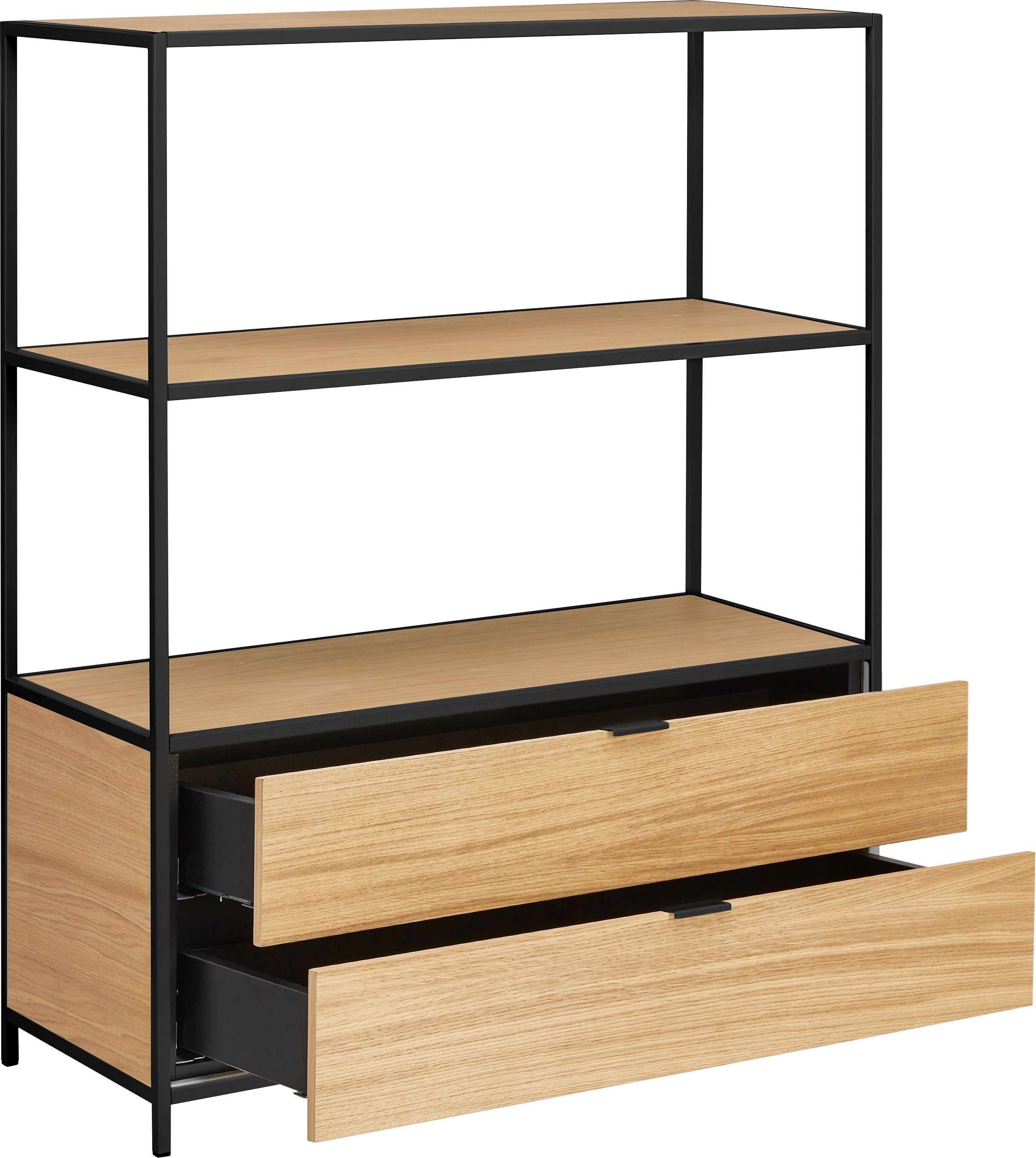 SEVEN Highboard - Eiche furniert / B: 93.2 cm x T: 39.0 cm x H: 116.0 cm