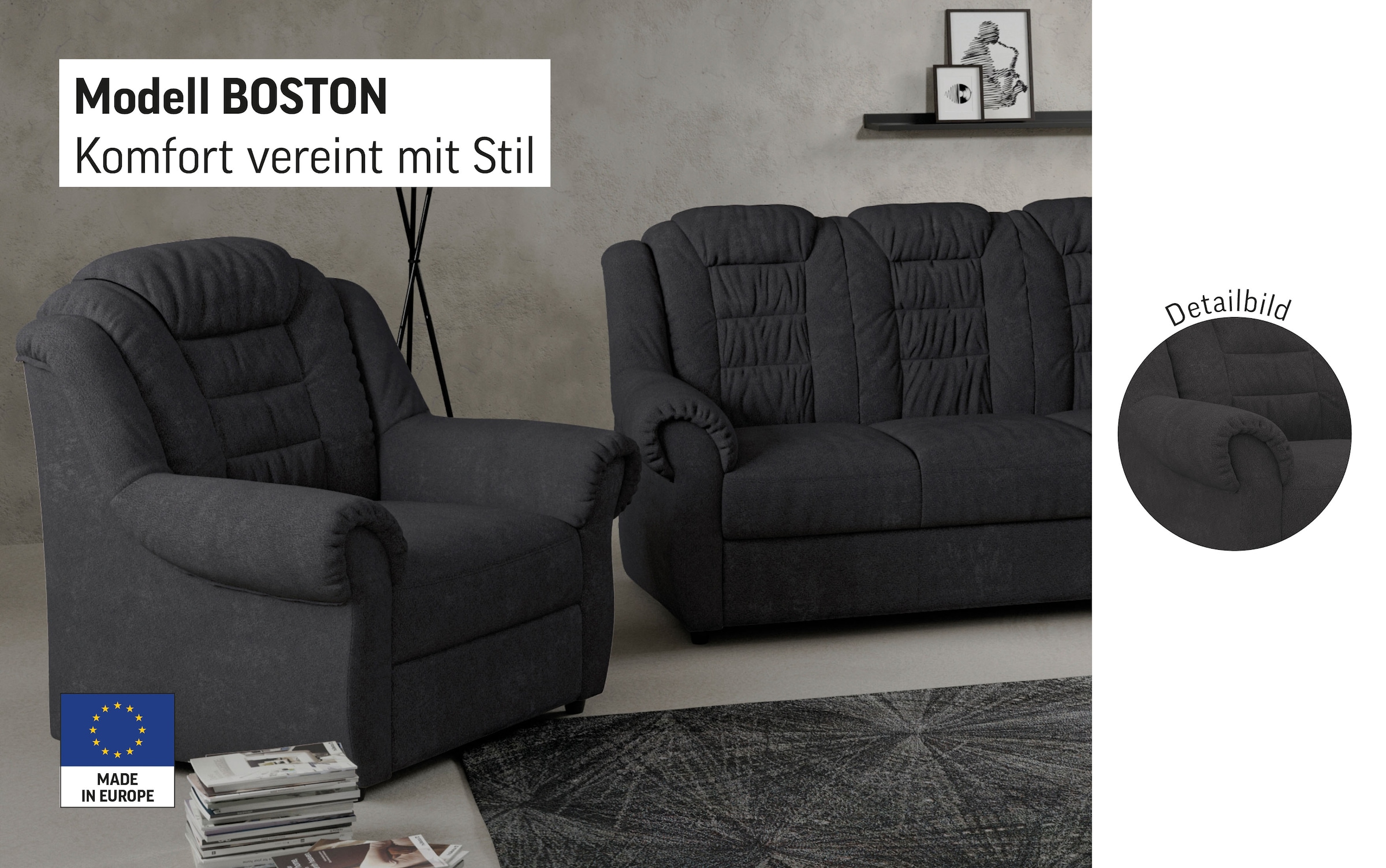 Home affaire Sessel »Boston« mit hoher Rückenlehne