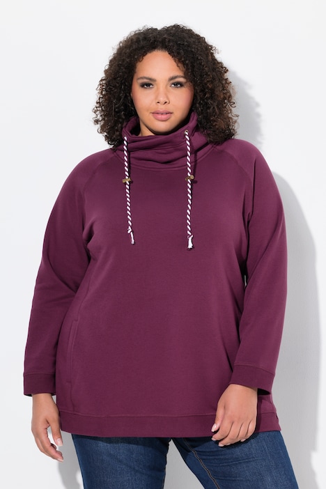Sweatshirt, weiter Stehkragen, Taschen, Raglan-Langarm