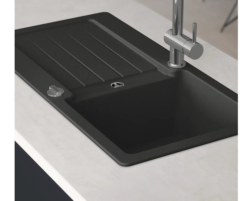 CENTA spoelbak Naos 45 860 x 435 mm zwart NAOS 45 BL