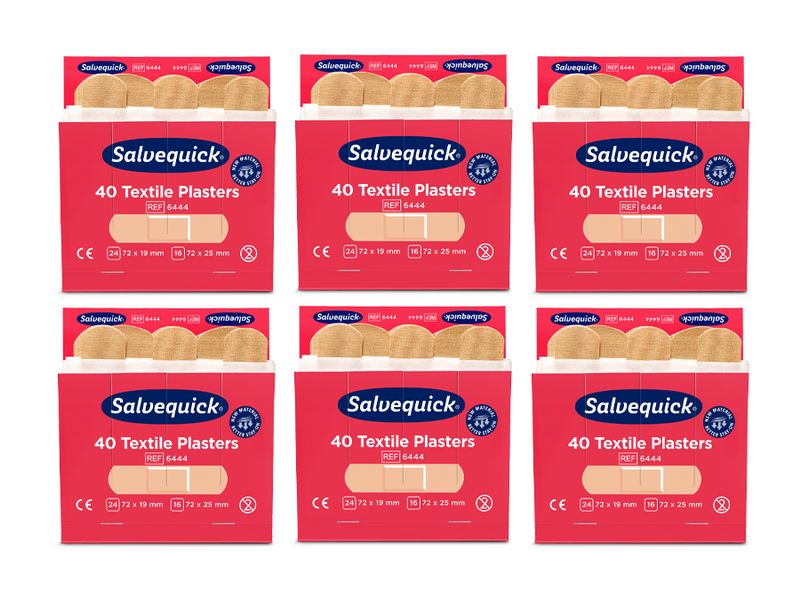 Cederroth Salvequick Pflaster Textil hautfarben 6 x 40 Stüc Pflaster in praktischem Etui