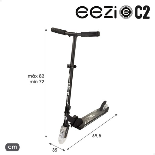 Patinete dobrável Eezi de 2 rodas com luzes personalizáveis