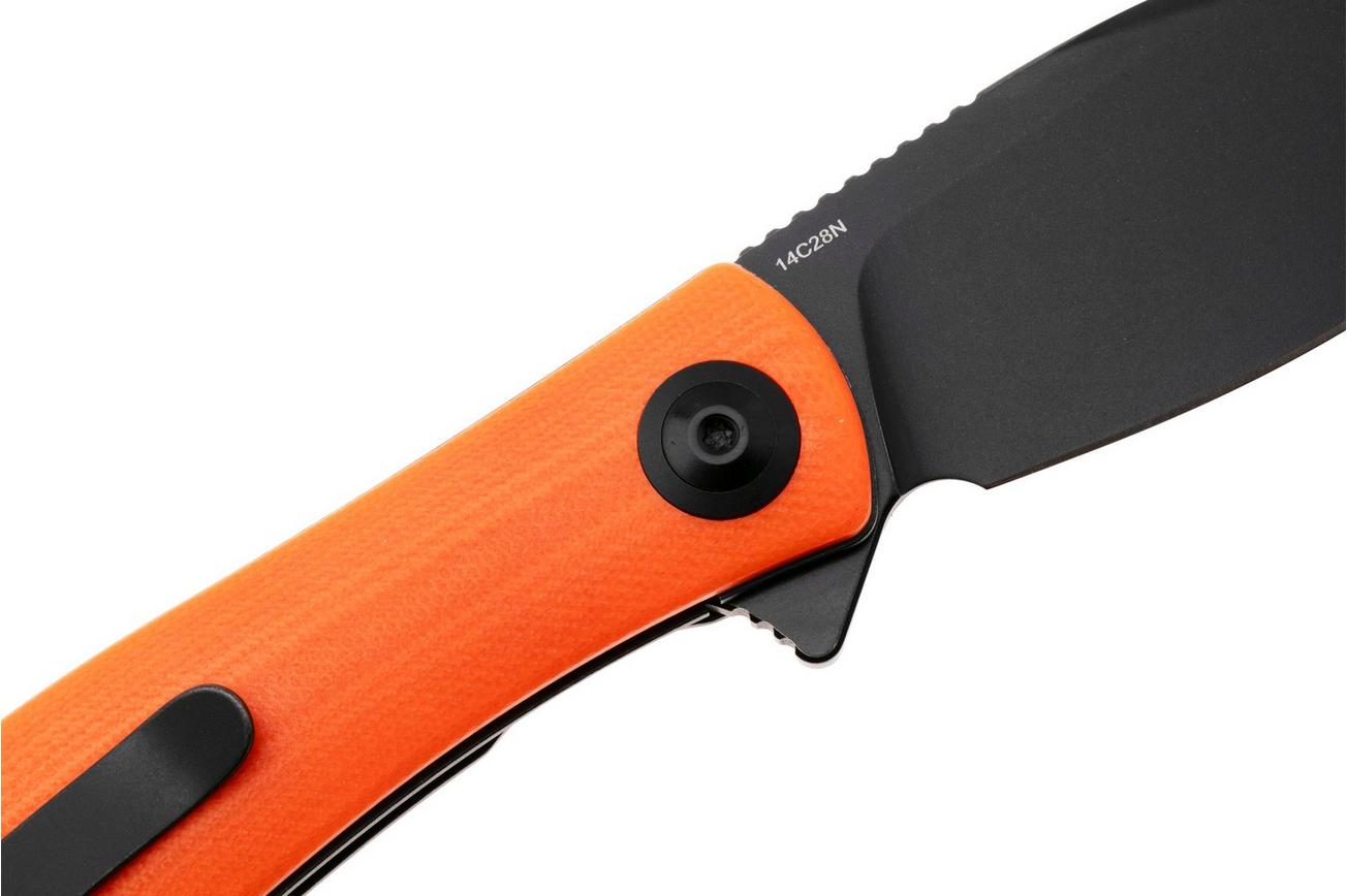 Trollsky Knives Mandu Evo MTE005 Blackwashed 14C28N, Orange G10, zakmes, Michael Trollsky design