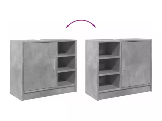 Armoire d'évier gris béton 63x29x55 cm bois d'ingénierie