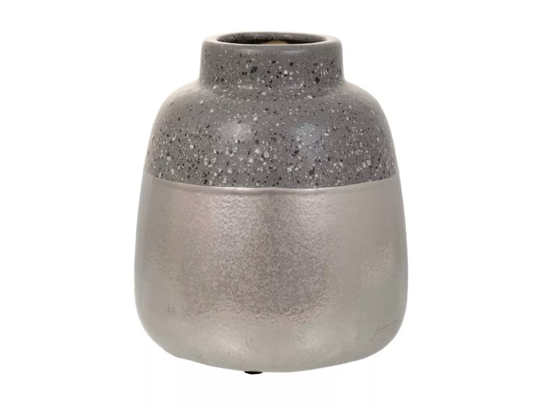Vase en céramique argentée 15x15x16,5h