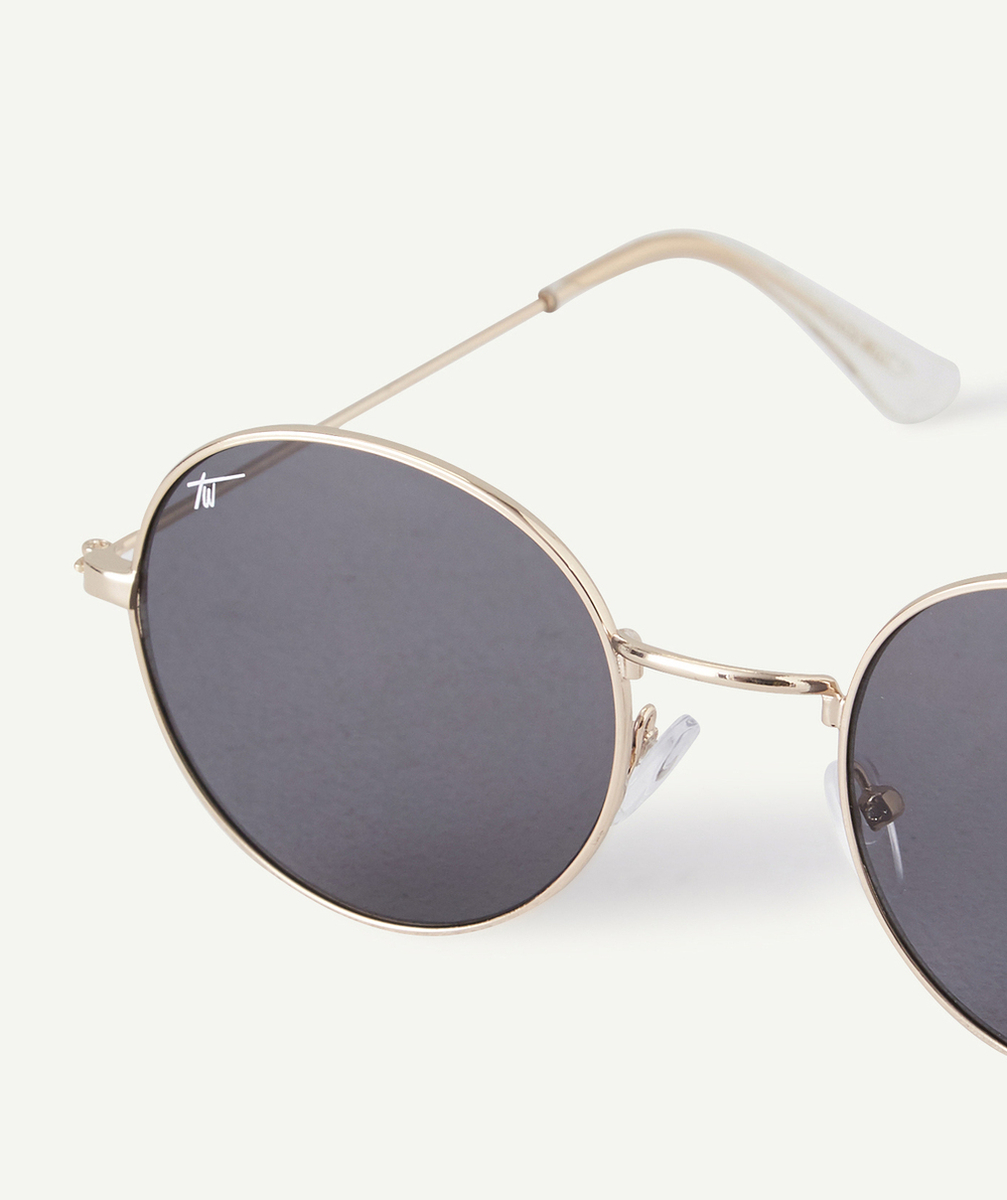 LA PAIRE DE LUNETTES MÉTAL COULEUR DORÉE FORME RONDE