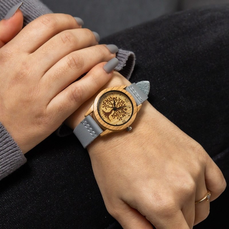 Montre Femme CHTIME bracelet Cuir Gris