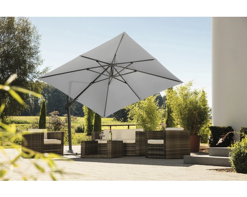 Schneider Rhodos Twist parasol, 300 x 300 cm, zilvergrijs