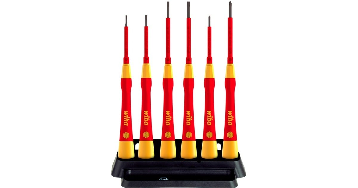 WihaFijnschroevendraaierset PicoFinish electric  (Rood/geel)