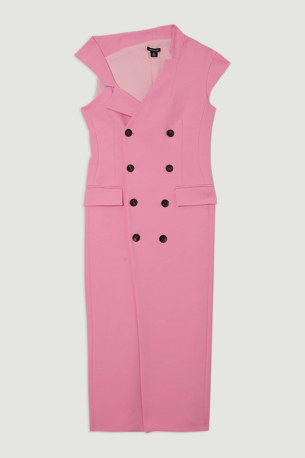 KarenMillen Robe maxi crayon ajustée stretch pour petite taille à col asymétrique