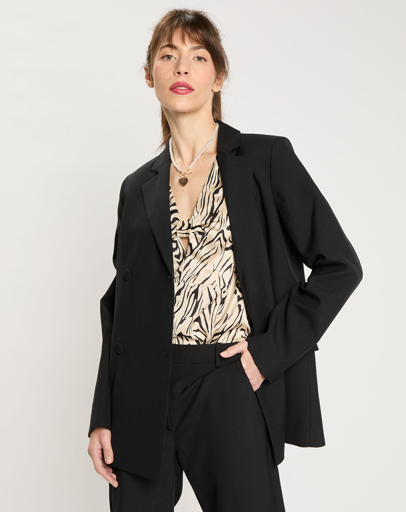 Zapa Veste en Laine mélangée Vaella noire