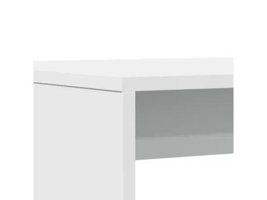 Ensemble table à manger et bancs 3pcs blanc bois d'ingénierie