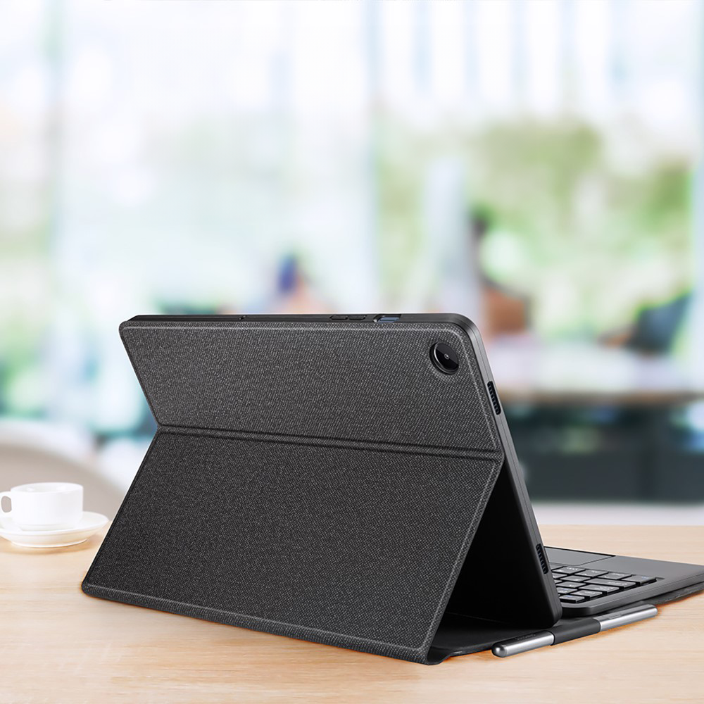 2in1 Samsung Galaxy Tab A9  Plus Leder Schutz Tasche Smart Cover Magnetische Bluetooth Tastatur - Schwarz