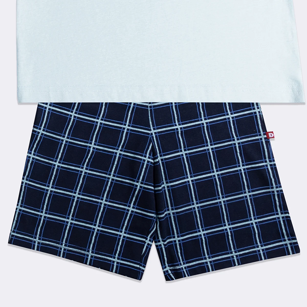 Pyjashort garçon PERFECTION aqua/carreaux