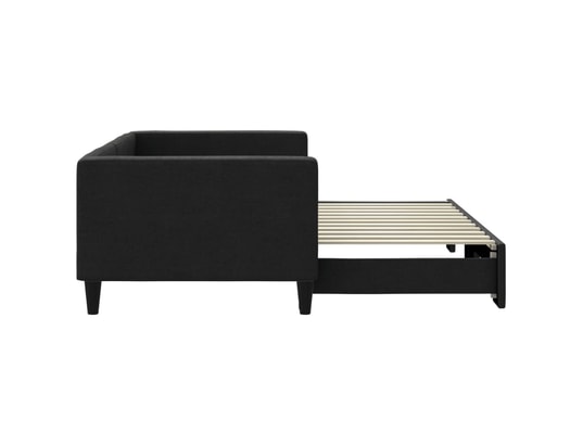 VIDAXL - Lit de jour avec lit gigogne noir 90x200 cm tissu