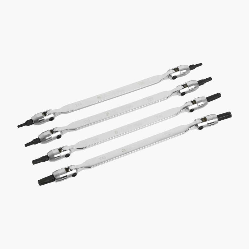 Leddnøkkelsett torx, 4 stk.