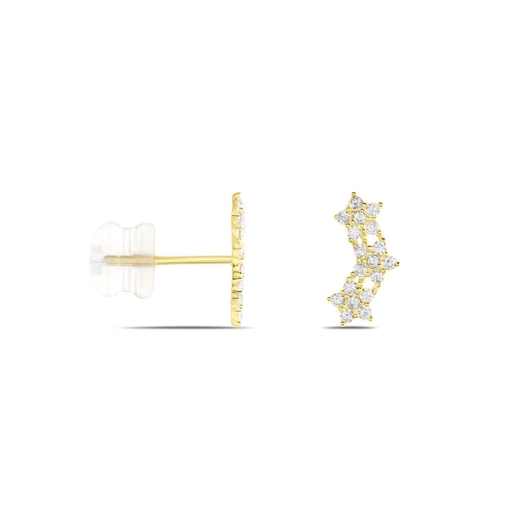 Boucles D'oreilles Puces Or Jaune Youssa Oxydes De Zirconium