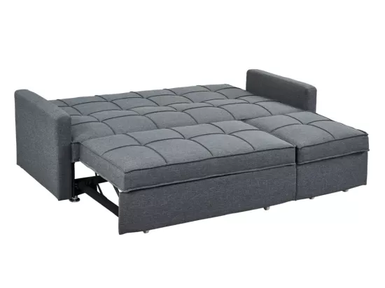 Canapé 3 places convertible en tissu CANETTI - Gris