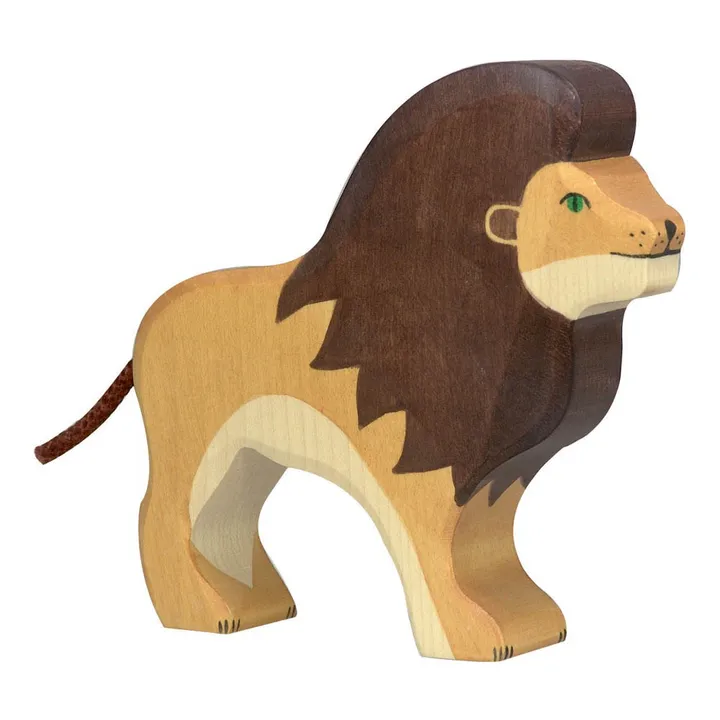 Holztiger Figurine en bois lion