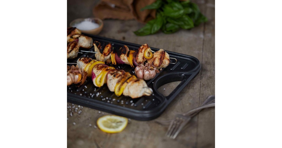 VictoriaOmkeerbare Bakplaat 47 x 25 cm, Seasoned grillplaat  (Zwart, Color packaging)