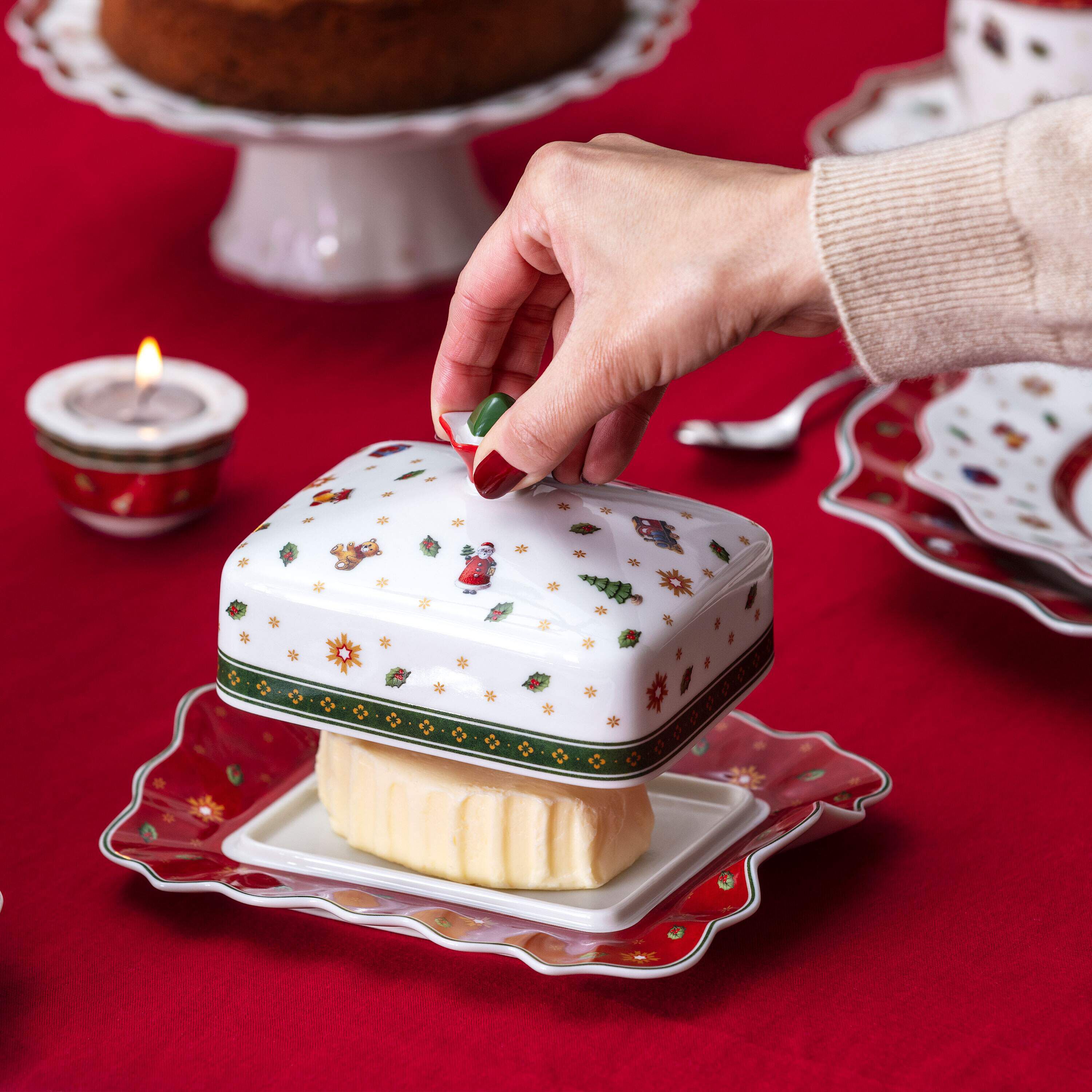 Toy's Delight Covered butter dish Multi-colored, Premium Porcelain