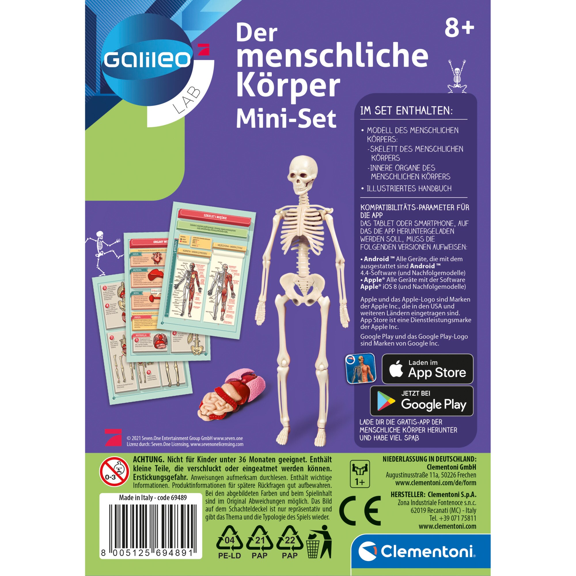 Clementoni Experimentierkasten Galileo Lab Der menschliche Körper Mini-Set