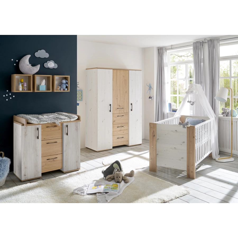 Mäusbacher Kinderzimmer Micha 3-türig Inkl. Hängeregalen weiß