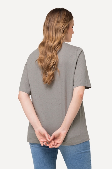 T-Shirt, Noppen, V-Ausschnitt, Halbarm
