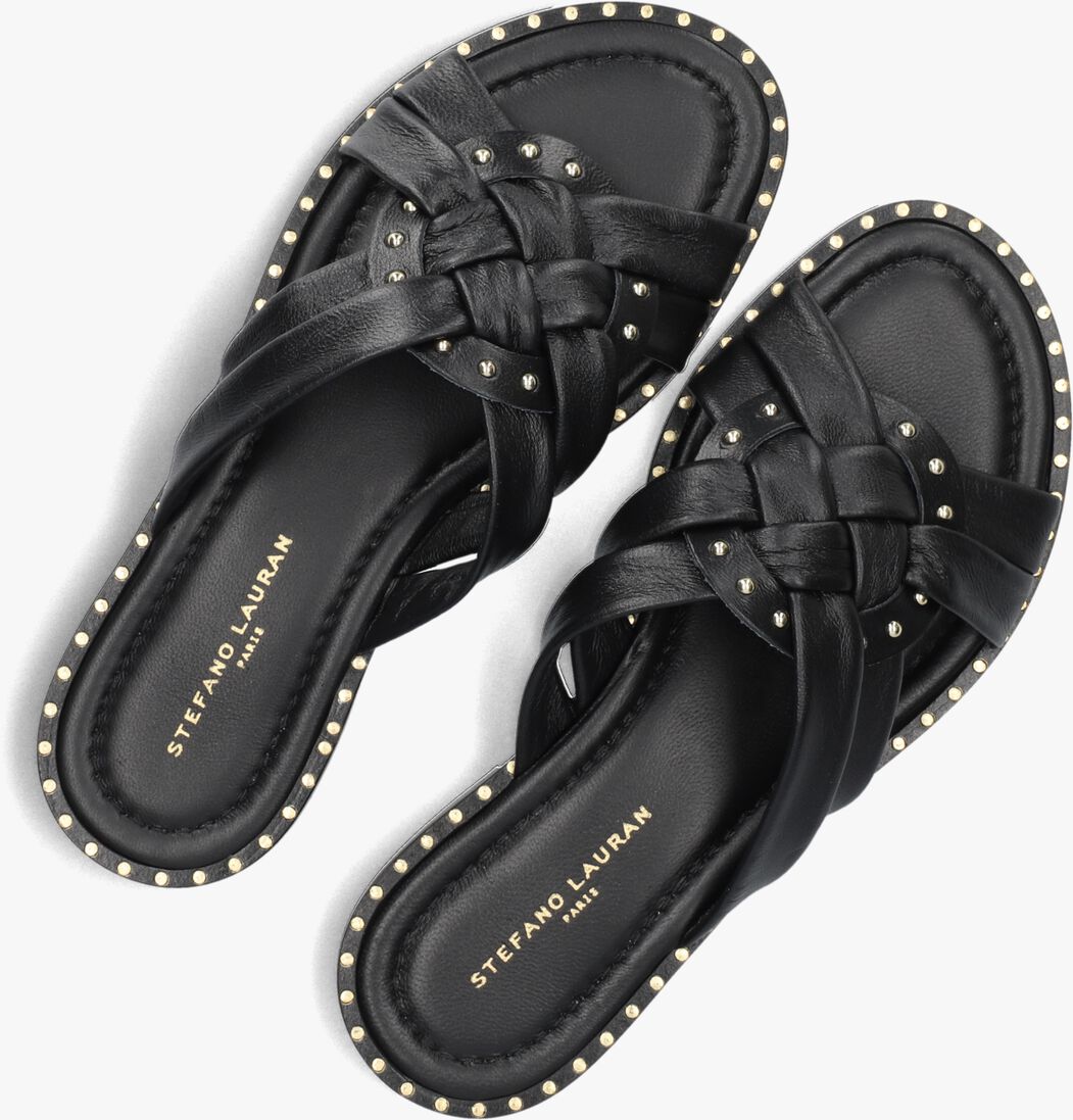 zwarte stefano lauran slippers 24003