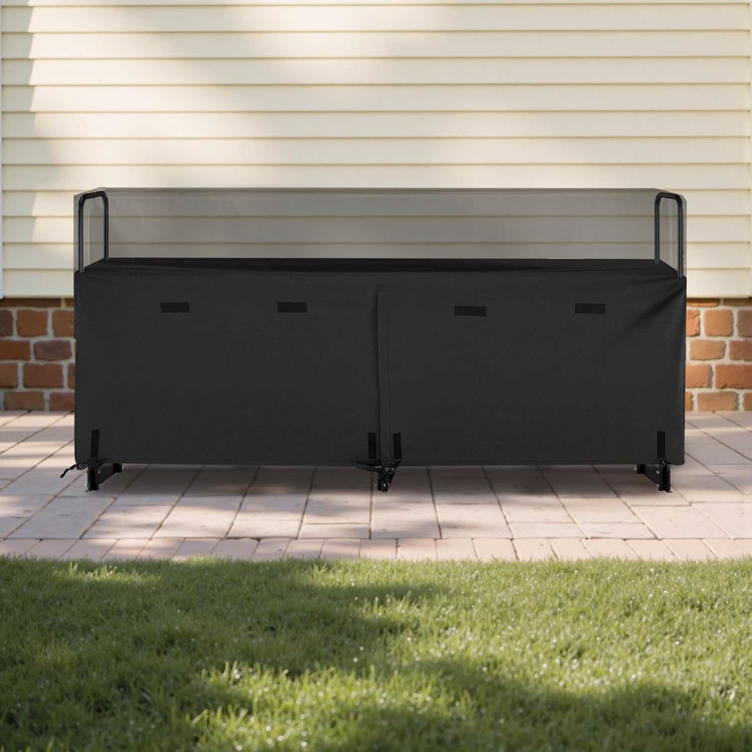 VEVOR Metall Kaminholzregal, 257x36x117 cm Brennholzregal, Kaminholzunterstand aus Metall, max. Tragkraft 300 kg, Feuerholzregal, Kaminholzlager, Stapelhilfe für Veranden, Terrassen, Gärten