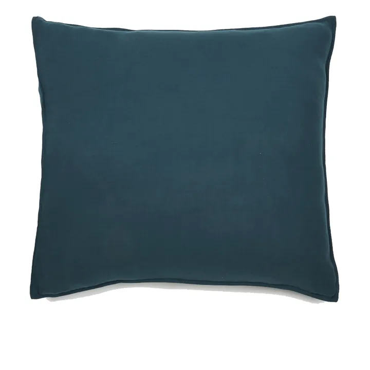 Haomy Taie d'oreiller Dili en voile de coton | Bleu de Prusse