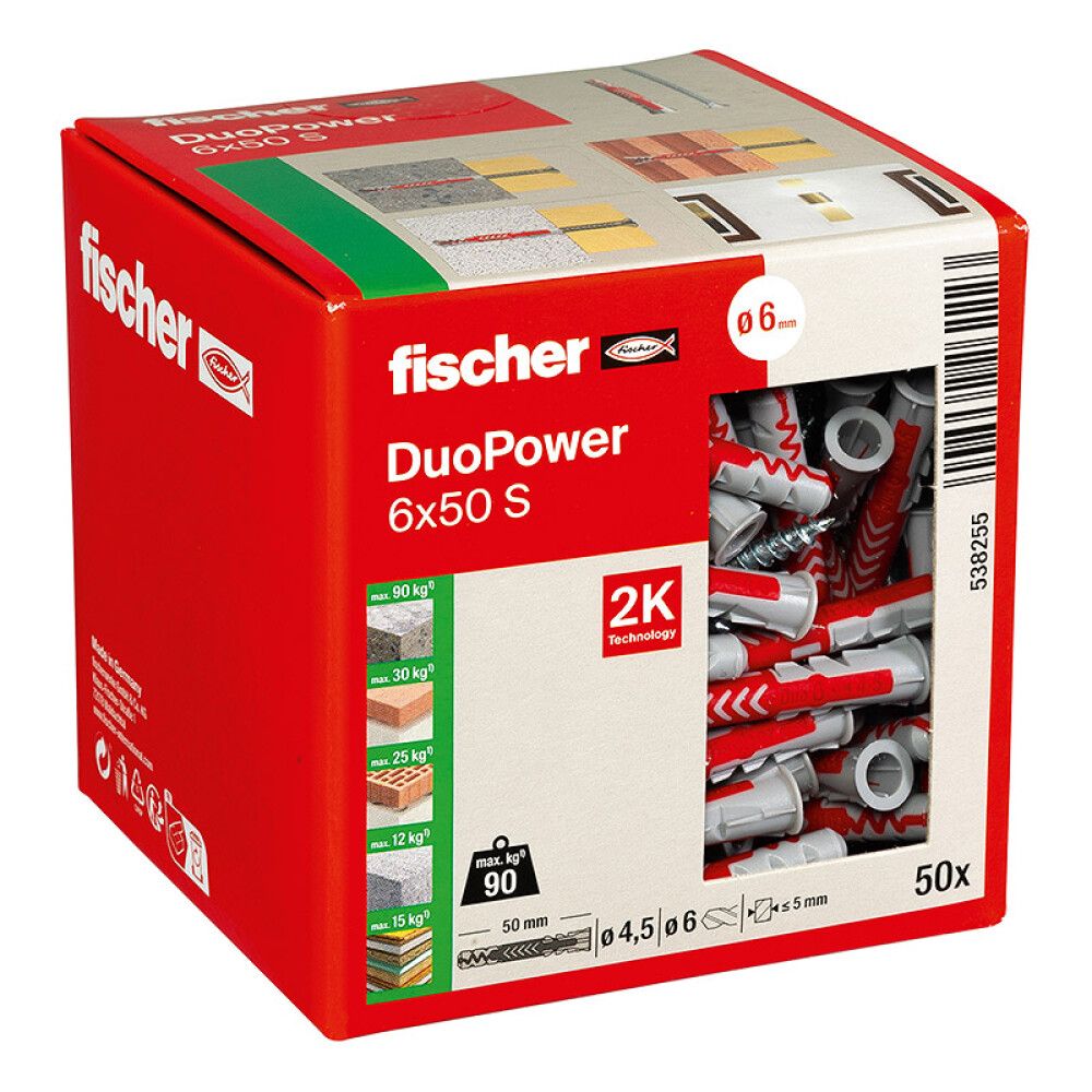 UNIVERSALPLUGG FISCHER DUOPOWER 6X50MM 50STK