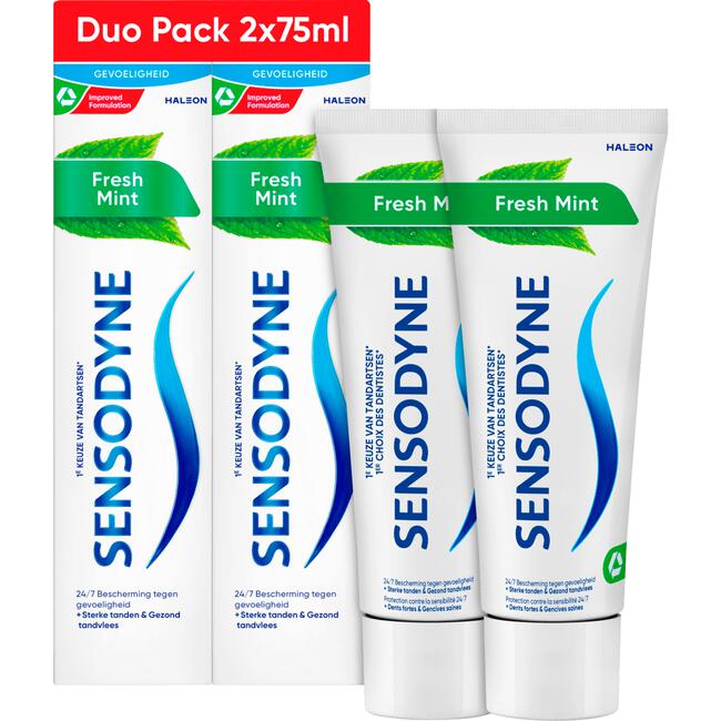 Sensodyne Fresh Mint Tandpasta Voor Gevoelige Tanden 2x 75 ML