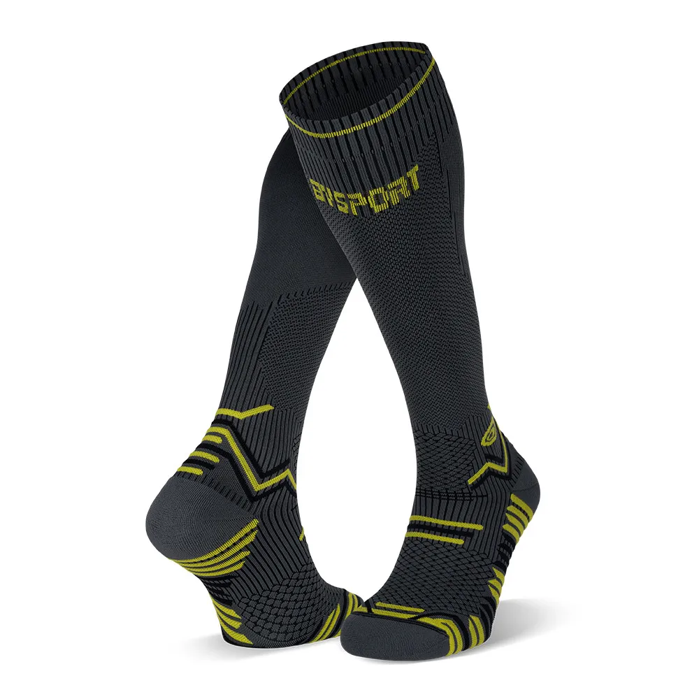 BV Sport TRAIL COMPRESSION - Chaussettes gris/jaune