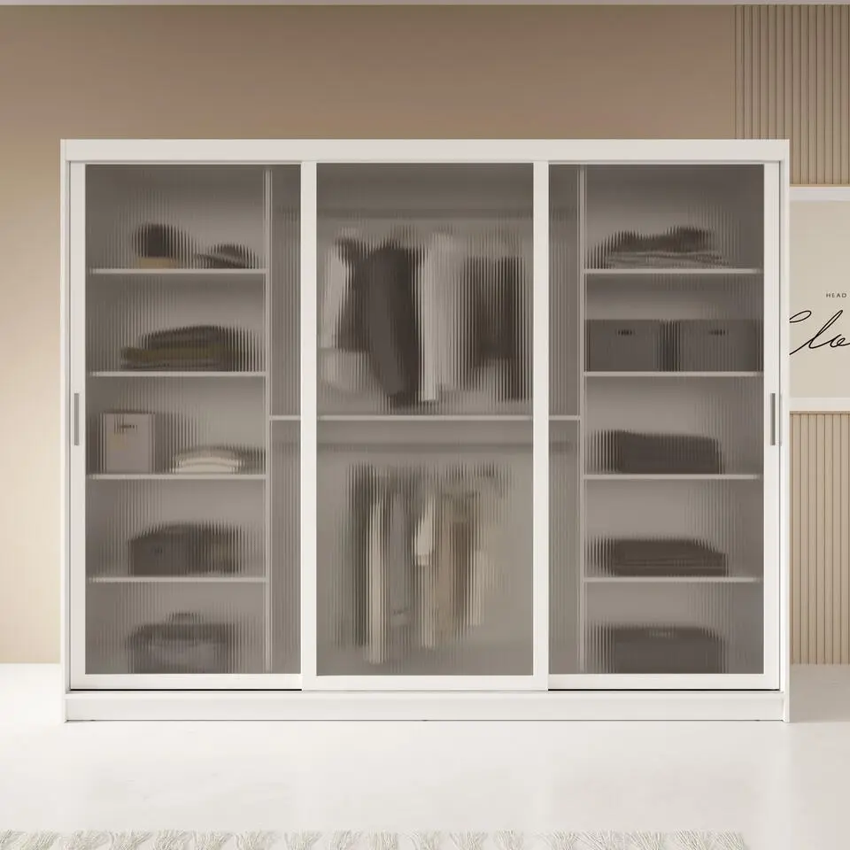 Meubella - Kledingkast Fessaro - Wit - 250 cm
