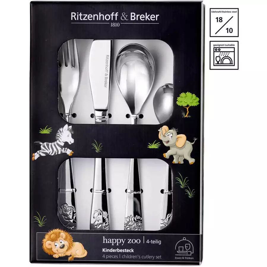 Ritzenhoff & Breker GmbH & Co. KG Kinderbesteck Happy Zoo 4er Set bunt