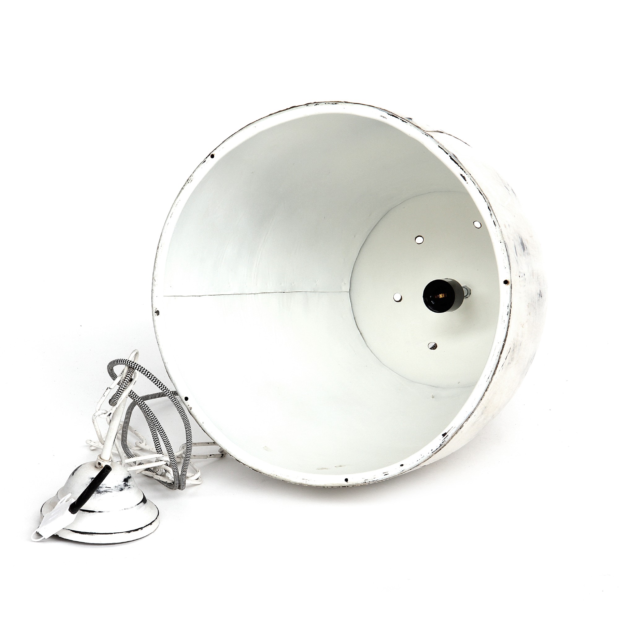 Lampe 'Pail', weiß, Ø 41 cm, H 49 cm von fischer's lagerhaus