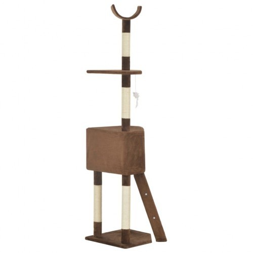 Arranhador para gatos com poste de sisal, marrom